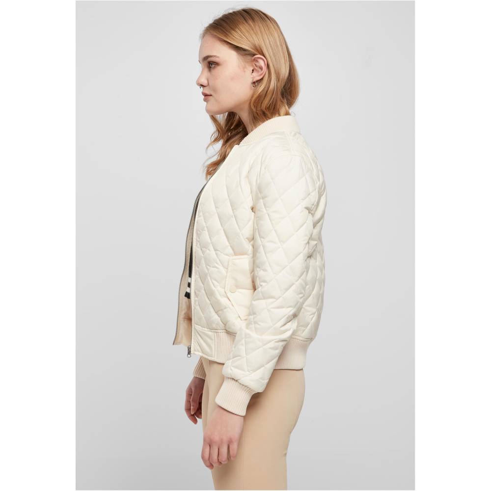 Urban Classics - Diamond Quilt Nylon Jacket - Ivory coloured